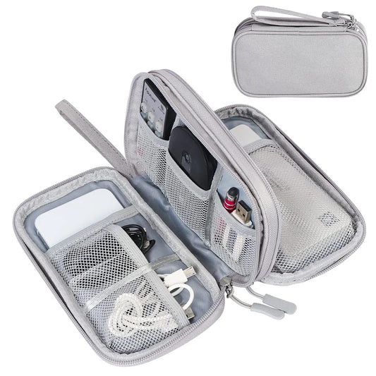 Waterproof Travel Cable Organizer – Double-Layer Electronic Accessories Bag