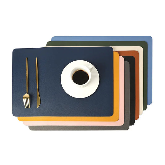 Double-Layer PU Leather Placemats – Waterproof, Heat-Resistant Table Mats