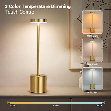 Rechargeable Touch Table Lamp – 3 Colour Dimmable LED