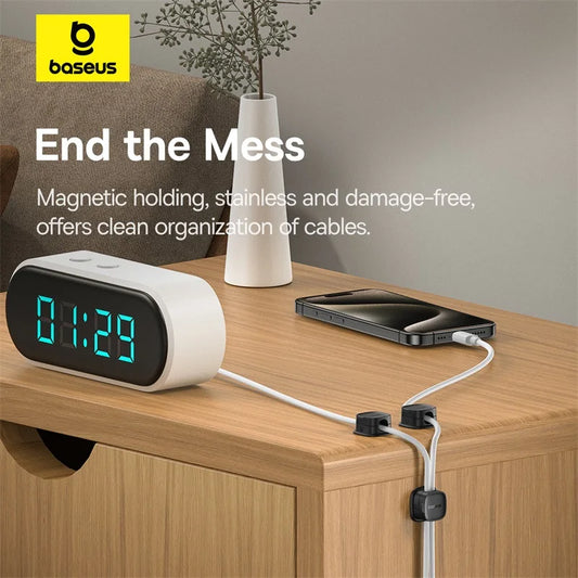 Baseus Magnetic Cable Organizer – 3PCS Set Adjustable Cord Holder