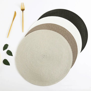 Woven Round Placemats – Set of Heat-Resistant Table Mats