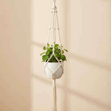 Natural Cotton Hanging Basket for Indoor & Outdoor Décor